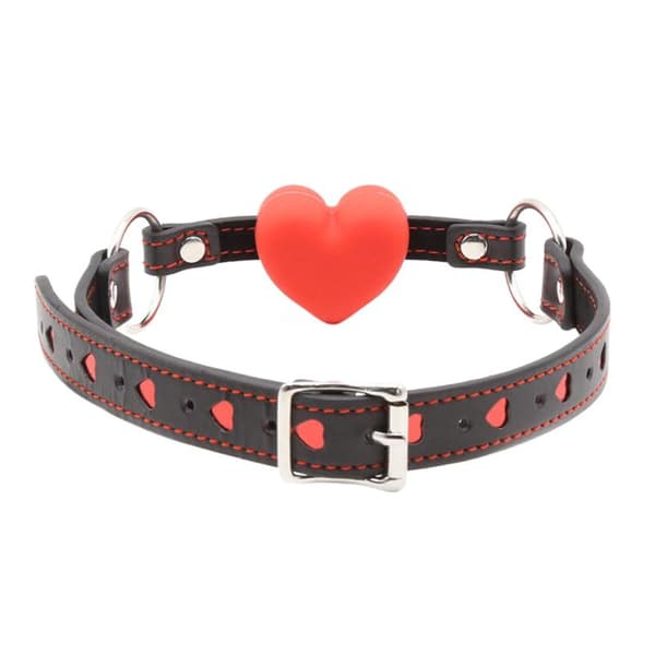 Silikone Hjerteformet Mundkugle Gag Bondage Restraints Justerbar Pink B