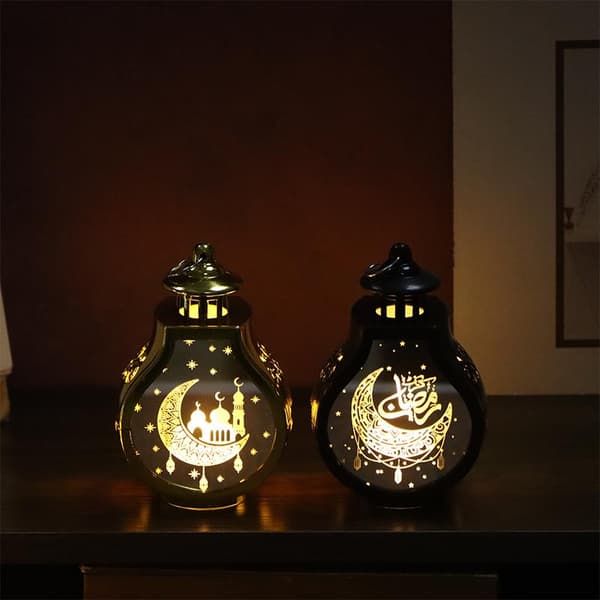2026 Ramadan-koriste LED-lyhtyvalo Eid Mubarak Tähtikuu Antique Bronze