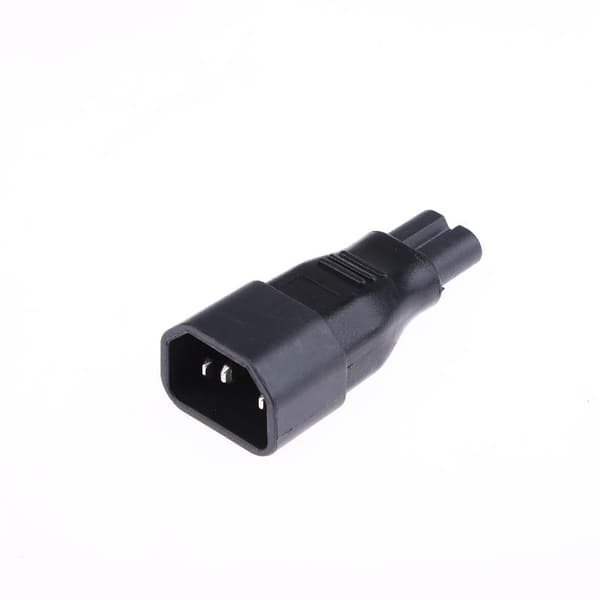 2 stk IEC320 C14 til C7-adapter 3 til 2-pinners AC-omformer strømplugg