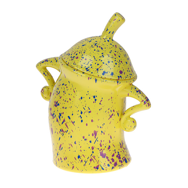 Kanister med attitydburkar Akimbo Crooked Body Mugs och Hipster Yellow