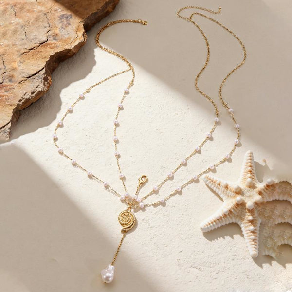 Boho Perle Taljekæde Guld Lagdelt Mavekæde Strand Kropskæde A2