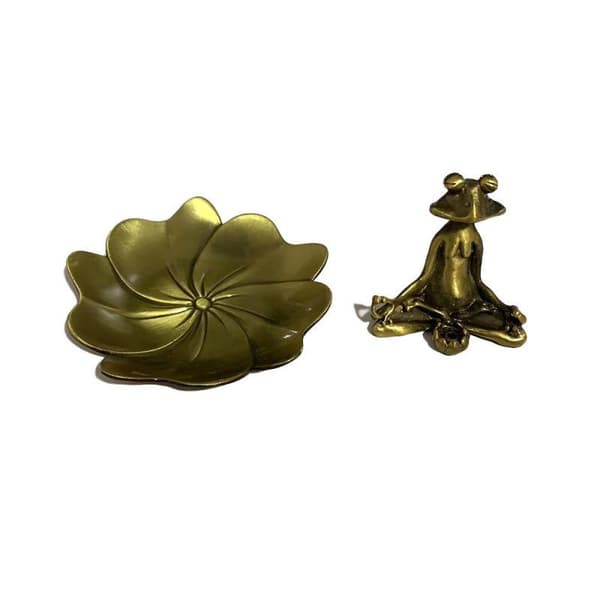 1 stk. Vintage Zen Frø Røgelsesholder Legering Røgelsespind Brænder A1