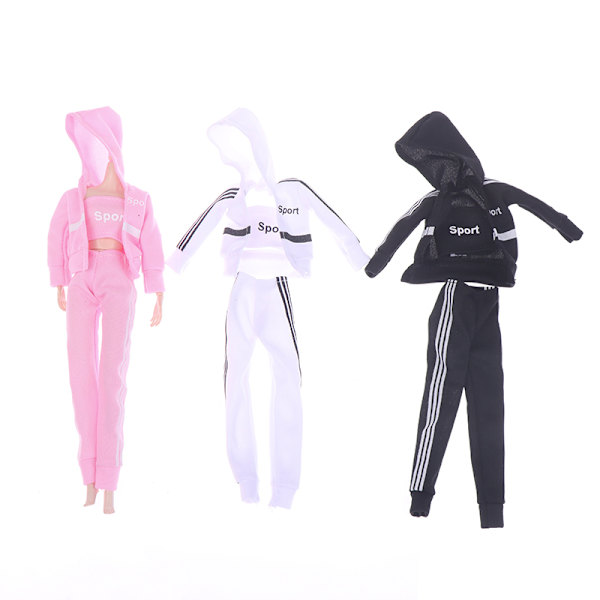3st/ set Mode Sportkläder För 1/6 30cm Dockor Outfit Accessori White