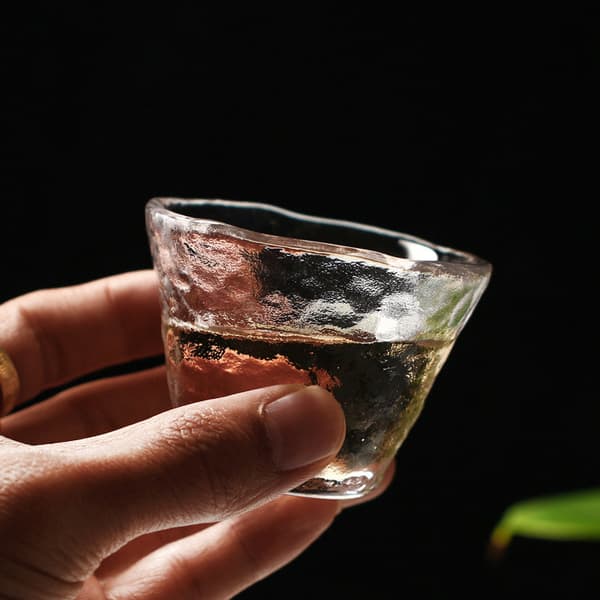 -stil handgjorda hamrade glas liten tekopp Sake kopp te glas B
