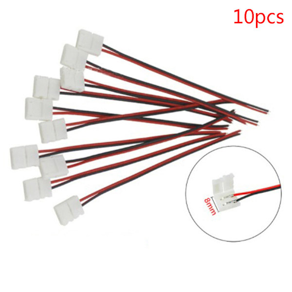 10 Stk 2 Pin Power 8mm 10mm LED Strips Lights Connector Splejs 8mm