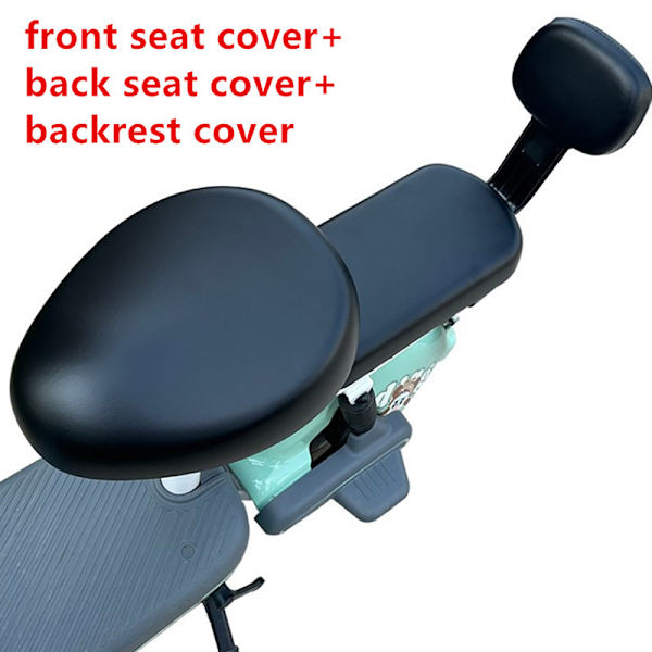 PU El-cykelsædebetræk Batteri Bilcykel Universal Se Black 3PCS
