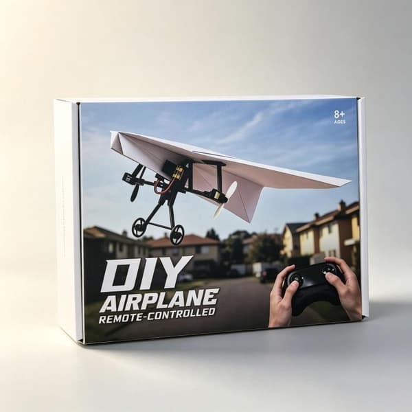 Fjärrkontroll Pappersflygplanssats med Gyrostabilisator DIY Elektrisk A4