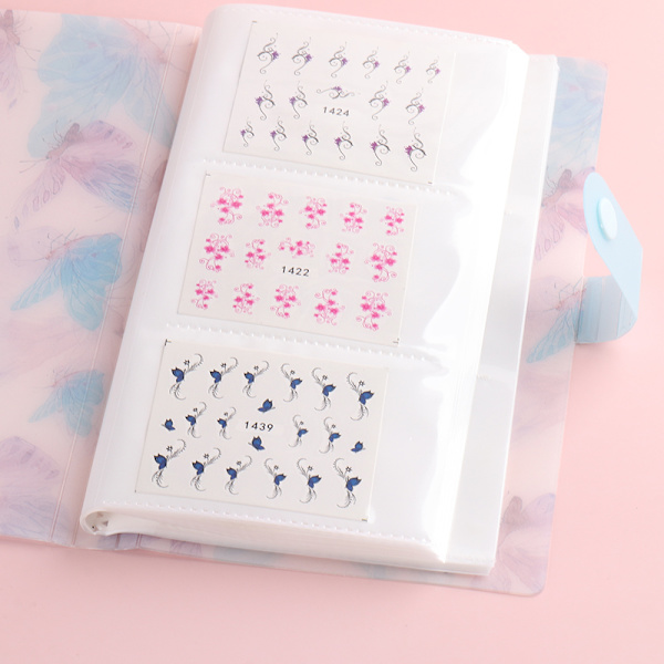 120 Slots Nail Sticker Album Tom Opbevaringsbog Samling TZB03