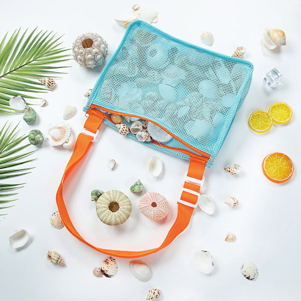 Beach Toy Mesh Bag Barn Shell förvaringsväska Beach Toy Seashell Ba Pink