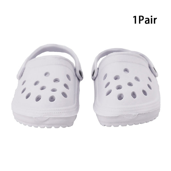 1pari 18" nukkesandaalit minireikäkengät pukeutumisnukkelelu väri White