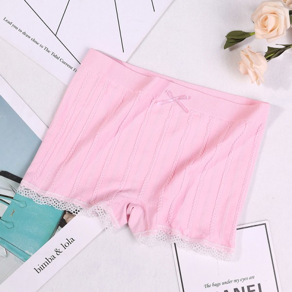 Korte bukser Kvinder Sexede Seamless Shorts med blonder Sikkerhedsbukser til Dr Pink