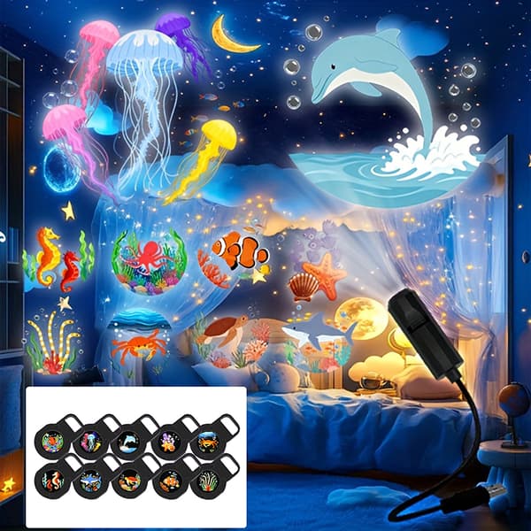 LED-projeksjonslys USB LED-projektor LED USB Ocean Life LED P