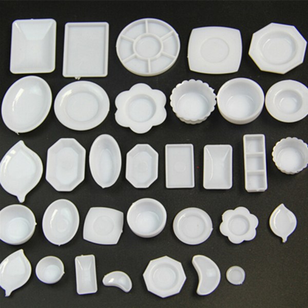 33 st Set Miniatyrservis Plast tallrikar