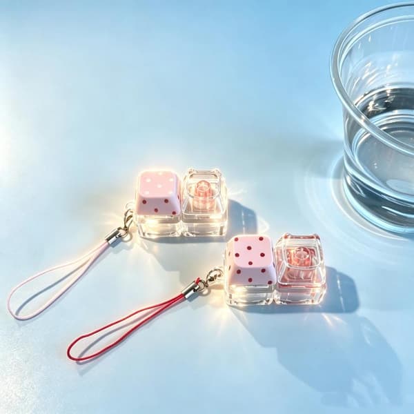 e Polka Dot Keyboard Fidget Toys Nyckelring Fingerknappsklickare A4