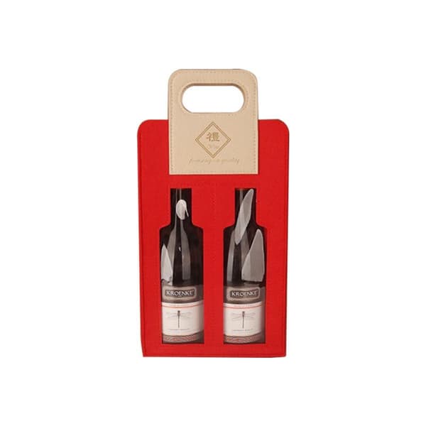 Non-woven Fabric With Handle Wine Gift Bag With Transparent Win A1