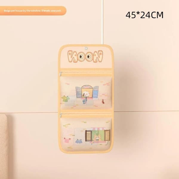 Flerlags opbevaringsnetpose Spar plads Stor kapacitet BH-sok Beige double layer