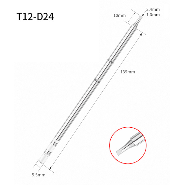 T12 Elektriske loddeboltspisser T12-K B2 BC2 ILS JL02 D24 KF F D24