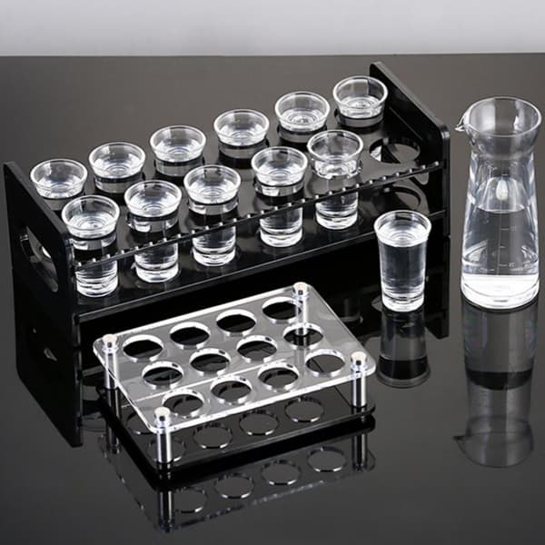 6/12/24-håls Glasbricka Kopp Organizer Hål Akryl Displayställ H
