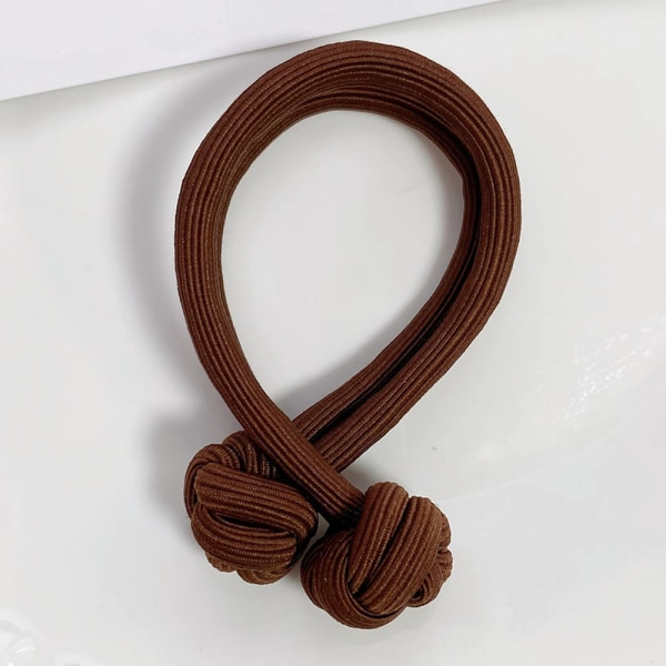 Yksinkertainen e paksu kestävä elastinen hiuskuminauha naisten tyttöjen solmio Brown