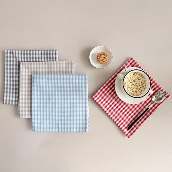 Gingham Serviet 45cm X 45cm Bomuld Lille Tern Stof Bord Serviet A2
