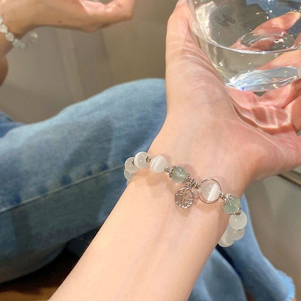 Fashion Creative Lucky Pendant Antik Opal Beads Armband Vint
