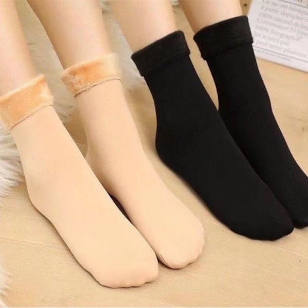 Nye Velvet Kvinder Vinter Warm Thicken Thermal Socks Soft Casual Black