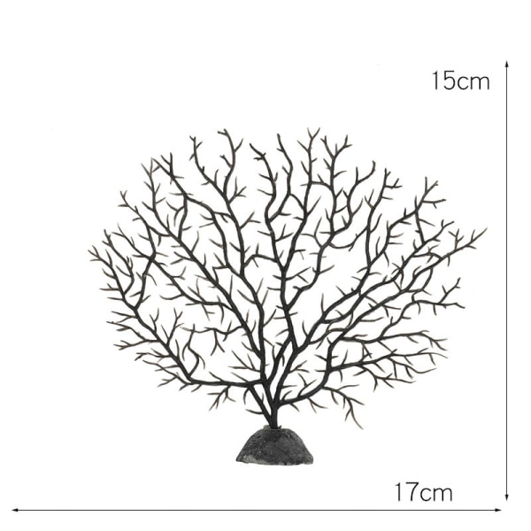 Treform Akvarium dekorasjon Innredning Sea Iron Tree Plast Cora Red