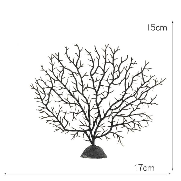 Treform Akvarium dekorasjon Innredning Sea Iron Tree Plast Cora White