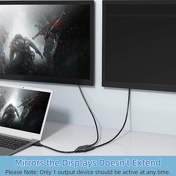 HDMI splitterkabel han 1080P til dobbelt HDMI hun 1 til 2 vejs