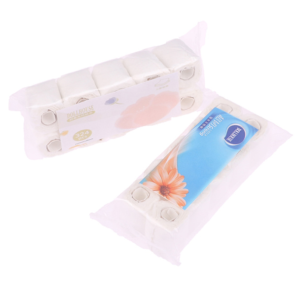 1:12 Dollhouse Miniatyr pappershandduksrulle Modell Roll of Tissue A
