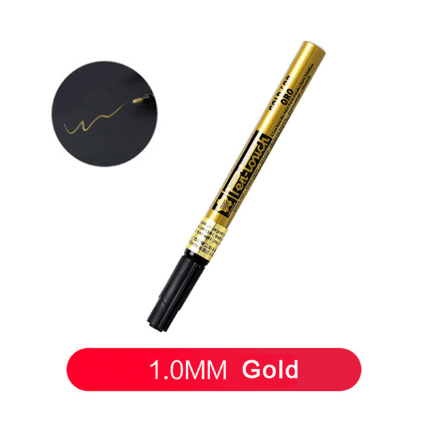 Hvid Sølv Guld Permanent Metallic Marker Penne 0,7/1,0/2,0 mm Gold 1.0mm