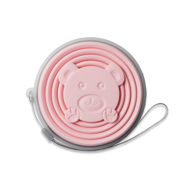Vikbar kopp Vikbar teleskopisk silikonvattenflaska utomhus T Pink