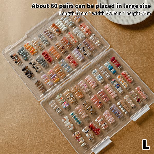 Falske Nail Tips Nail Art Oppbevaringsboks Container Tomme Nail Tips S