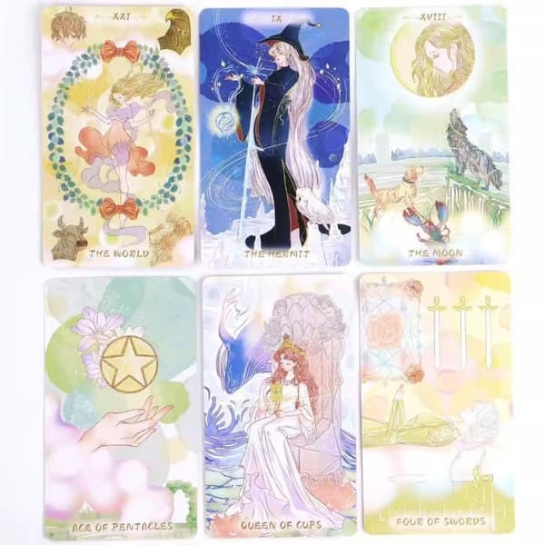 78 ark 10.3x6cm Serenity Tarot Deck Varm Drømmende Anime-stil A1