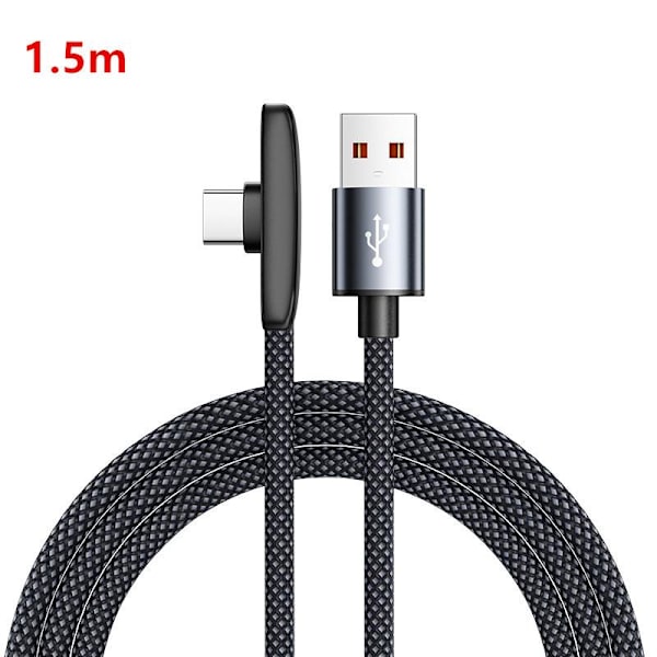 100W USB til Type C hurtiglading 90° albue datakabel PD USB C B