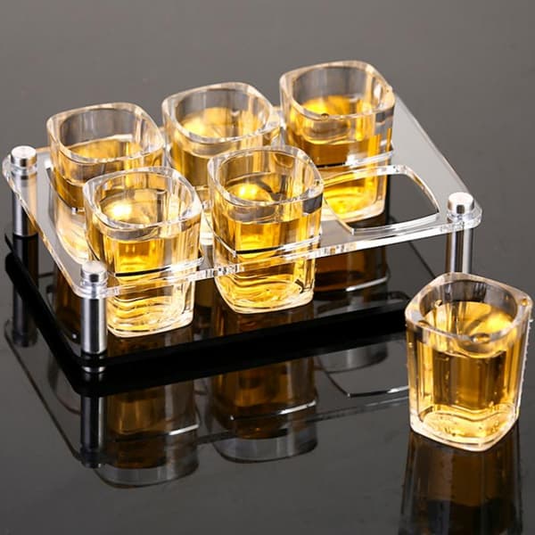 6/12/24-håls Glasbricka Kopp Organizer Hål Akryl Displayställ H