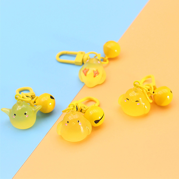 Luminous Peace Chicken Key Chain Cartoon Animal Pendant Keyring C