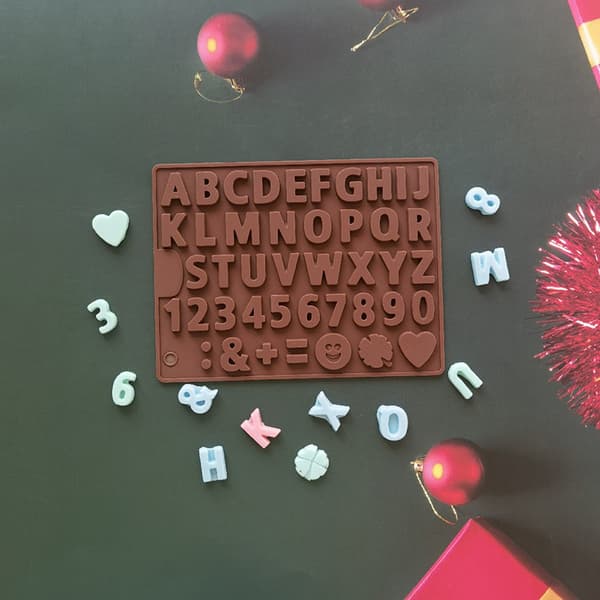 Engelsk Letter Silikonform Alfanumerisk Godterikjeks Jelly I