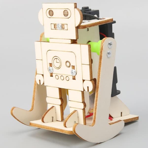 1 sæt DIY trægående robotmodelsæt til børn pædagogisk STE