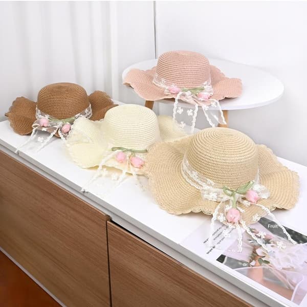 Sommarstråhatt Vikbar Solhatt Bred Stor Brätte Strandhattar Pr Light pink