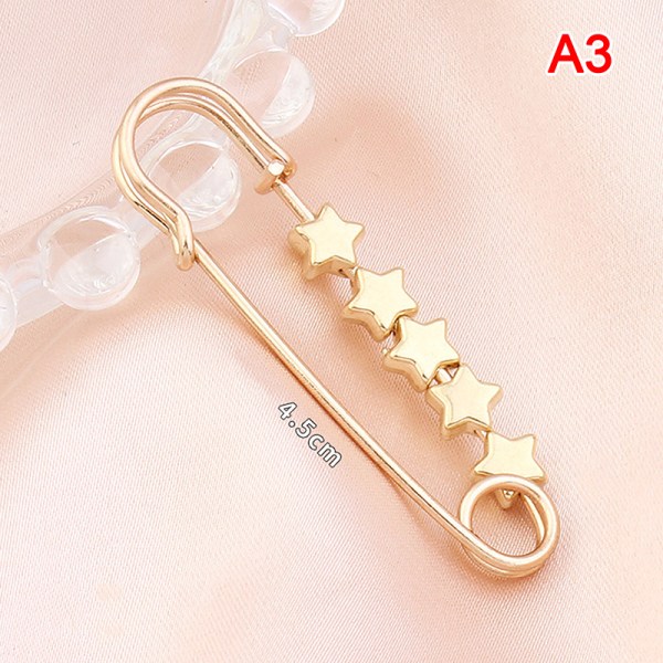 Justering Justerbar Gold Broche Heart Star Fast Tøj Wais A3