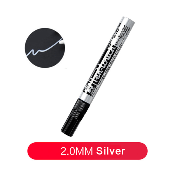 Hvid Sølv Guld Permanent Metallic Marker Penne 0,7/1,0/2,0 mm Silver 2.0mm