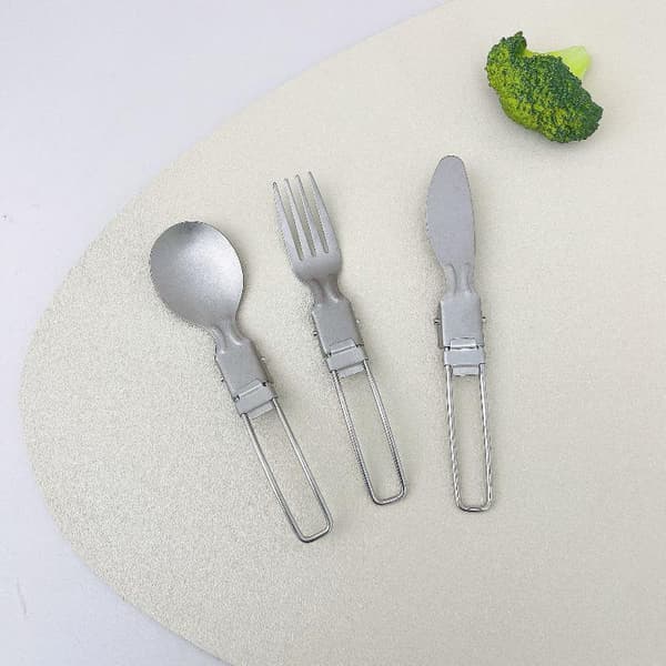 Ren Titanium Folde Spork Gaffel Udendørs Backpacking Middag Sp A
