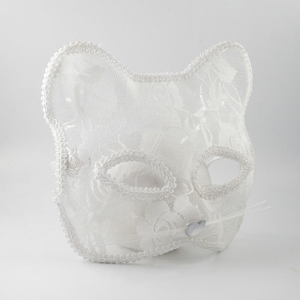 Halloween Cosplay Fox Mask Spets Sexig ögonmask Djurmask Halv Black