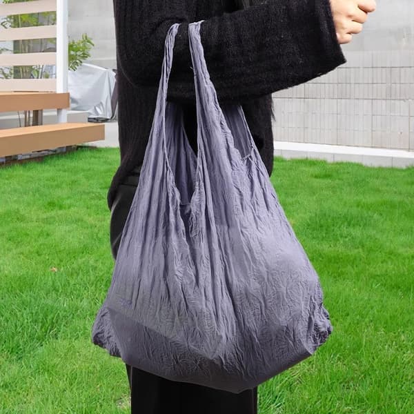 Ny utvidbar foldet plissert fleksibel stretch mini handlepose L Purple