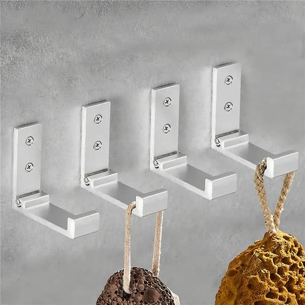 6st vikbara krokar Väggdörr Klädkrokar Aluminiumlegering Rostfri Silver 6pcs
