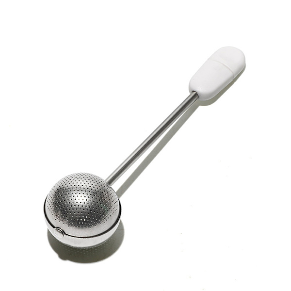 Bærbar 304 rustfrit stål roterende te-infuser og kaffegrumsfilter B