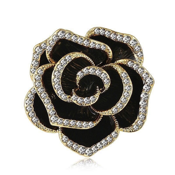1 Stk Rhinestone Camellia Flower Brosjer for kvinner Emalje Pin