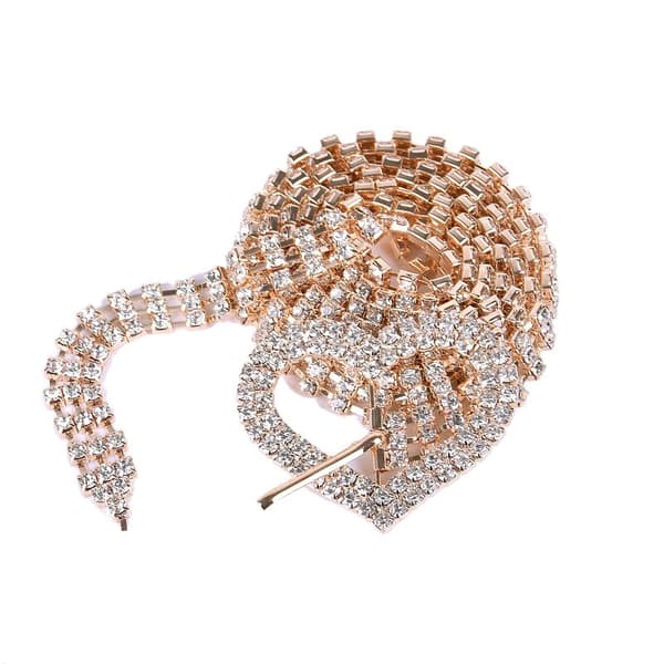 Rhinestone Tynd Bælte Mode Kvinder Elegant Taljekæde Med Hoved A4