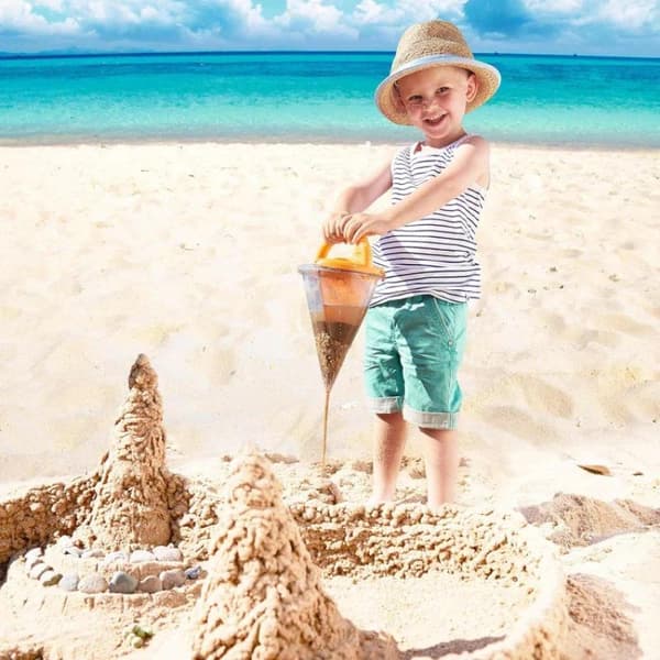 Strand Barn Tvätta Sand Överflöde Tratt Utomhus Sand Spade Pi Green